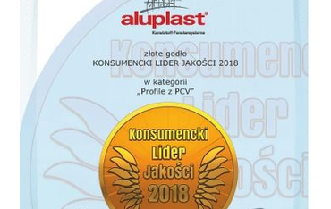 Złote Godło Konsumencki Lider Jakości 2018 dla Aluplast